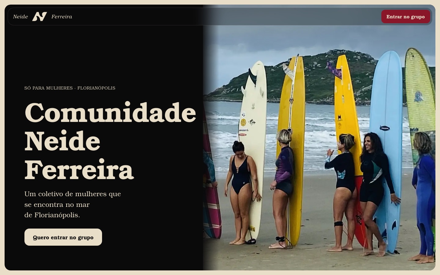 Landing page Comunidade Neide Ferreira